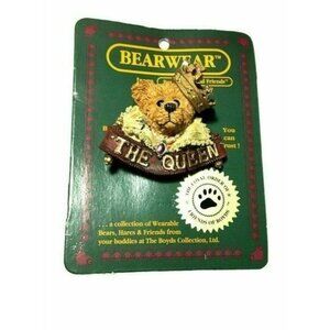 2/$10 VINTAGE Boyds Bears & Friend Bearwear (1) Bear THE QUEEN FOB 1995 Collect